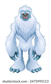 Yeti cartoon character. Monster vector illustration isolated on white background