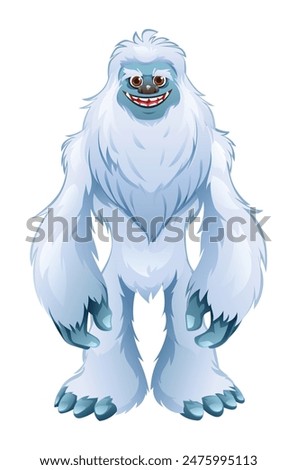 Yeti cartoon character. Monster vector illustration isolated on white background