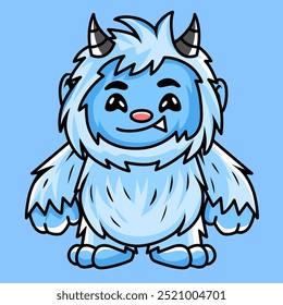 Yeti Cartoon Illustration, Vector EPS.