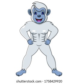 Yeti cartoon on white background