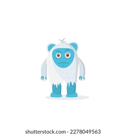 Yeti character flat vector isolated on white background