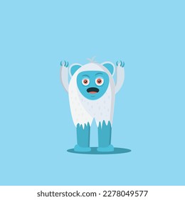 Yeti character flat vector isolated on white background