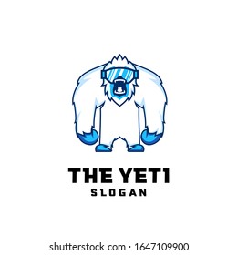 yeti character logo icon design cartoon