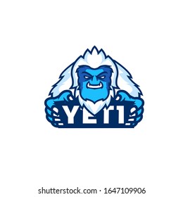 yeti character logo icon design cartoon