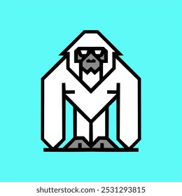 Yeti Character Logo Icon Design Illustration.