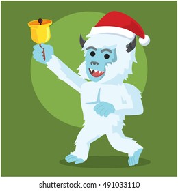 yeti in christmas colorful