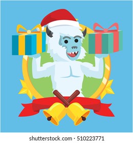 yeti in circle logo illustration design