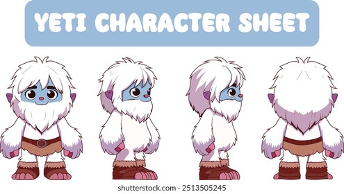 Yeti creature cartoon character illustration