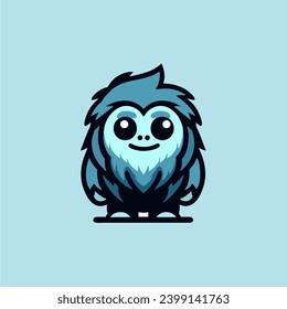 Yeti cute cartoon logo design template, flat design