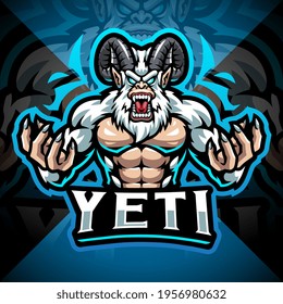 Diseño del logo de la mascota de deportes Yeti