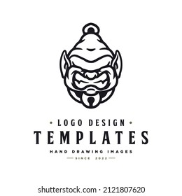 Yeti Kopfzeichen, Vektorgrafik. Winterhut yeti Template Logo.
