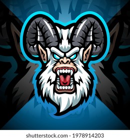 Yeti head esport mascot logo design