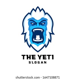 yeti head face character logo icon design cartoon