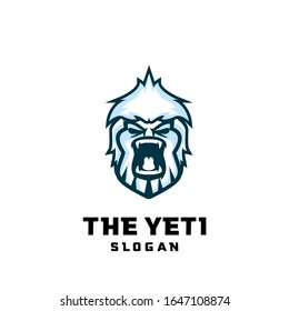 yeti head face character logo icon design cartoon