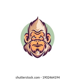 yeti head logo vector template