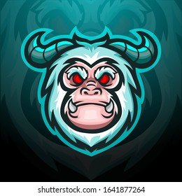 Yeti head mascot esport logo design