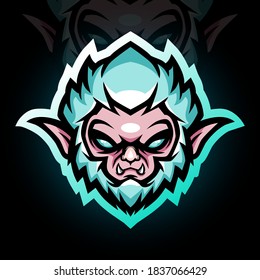 Yeti head mascot. esport logo design