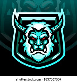 Yeti head mascot. esport logo design