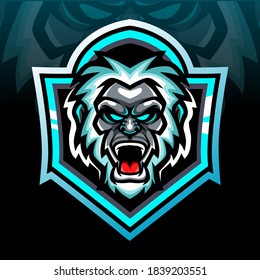 Yeti head mascot. esport logo design