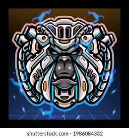 Yeti head mecha robot mascot. esport logo design