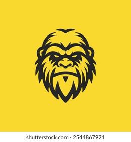 yeti head monster creature myth legend logo vector illustration template design