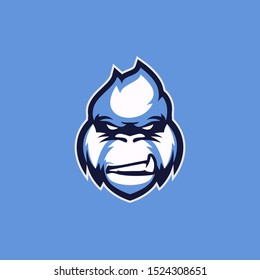 Yeti Ice Head Sports Logo Vector Template Mascot