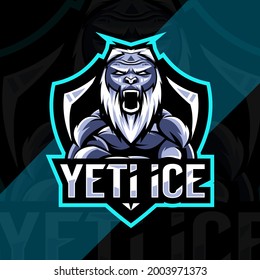 Yeti ice mascot logo esport design