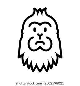 Yeti icon or modern line symbol. Vector line art and icon design with bold outline. Black and white Pixel Perfect minimalistic symbol isolated white background. Silhouette simple thin sign