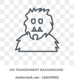 Yeti icon. Trendy flat vector Yeti icon on transparent background from Fairy Tale collection. High quality filled Yeti symbol use for web and mobile