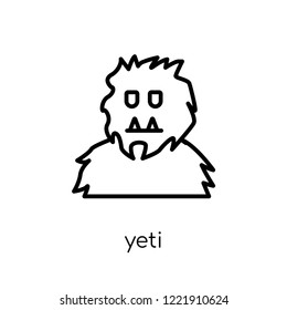 Yeti icon. Trendy modern flat linear vector Yeti icon on white background from thin line Fairy Tale collection, editable outline stroke vector illustration