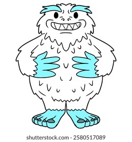 yeti illustration hand drawn isolated vector