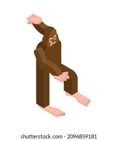 Yeti isometric isolated. bigfoot now monster. vector illustration