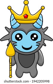 yeti king cute monster character cartoon illustration
