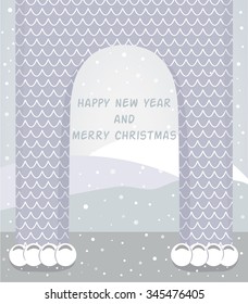 Yeti legs  Christmas postcard