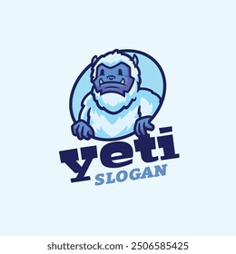 Yeti logo mascot cartoon character vector illustration