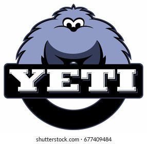 Yeti mascot cartoon character design, vector logo.