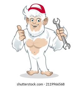 yeti mascot cartoon in vector