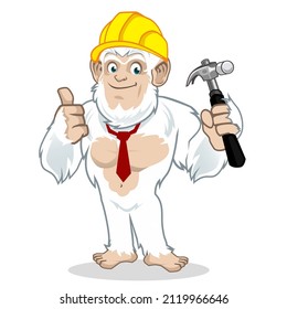 yeti mascot cartoon in vector
