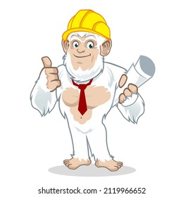 yeti mascot cartoon in vector