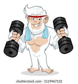 yeti mascot cartoon in vector
