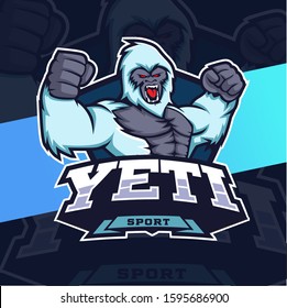 yeti mascot esport logo design