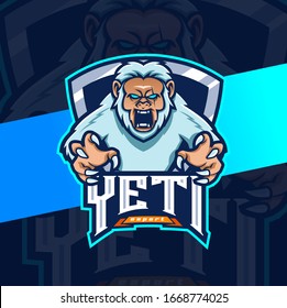 yeti mascot esport logo design