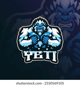 Yeti mascot logo design with modern illustration concept style for badge, emblem and t shirt printing. Angry yeti illustration for sport and esport team.