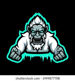 Yeti mascot logo design vector with modern illustration concept style for badge, emblem and t-shirt printing. Suitable for team logo, sport and gaming.