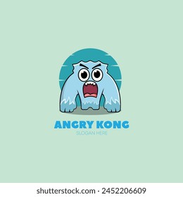 yeti mascot logo design vector with modern illustration concept animal illustration cartoon flat style