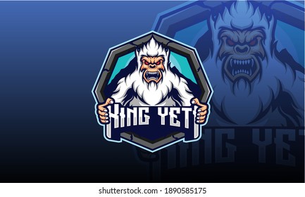 Vector del logo de la mascota Yeti. Vector de nieve de Yeti