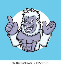 Yeti Mascot Vector Thumb Up Smile Happy Welcome Design