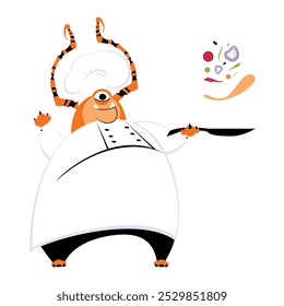 Yeti Monster. Cook. Vector illustration of yeti monster character as a cook. Fits any kind of project, from web and mobile to packaging and presentation