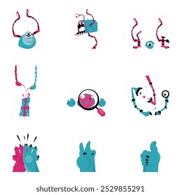 Yeti Monster Illustration Set. Vector illustration set of yeti monster character gestures, feedback, search etc. Fits any kind of project, from web and mobile to packaging and presentation