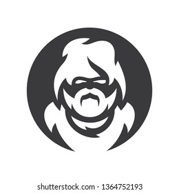 Yeti monster Vector silhouette sign.